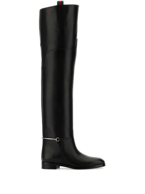 Gucci leather over-the-knee boots