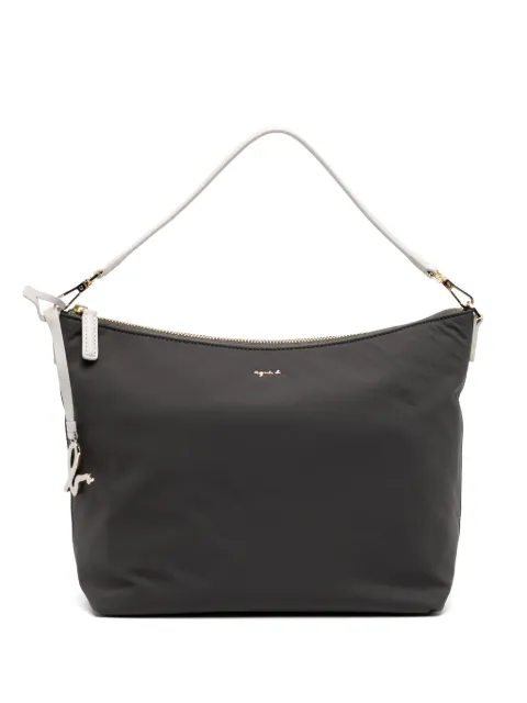 agnès b.  bolsa crossbody con placa del logo y cierre