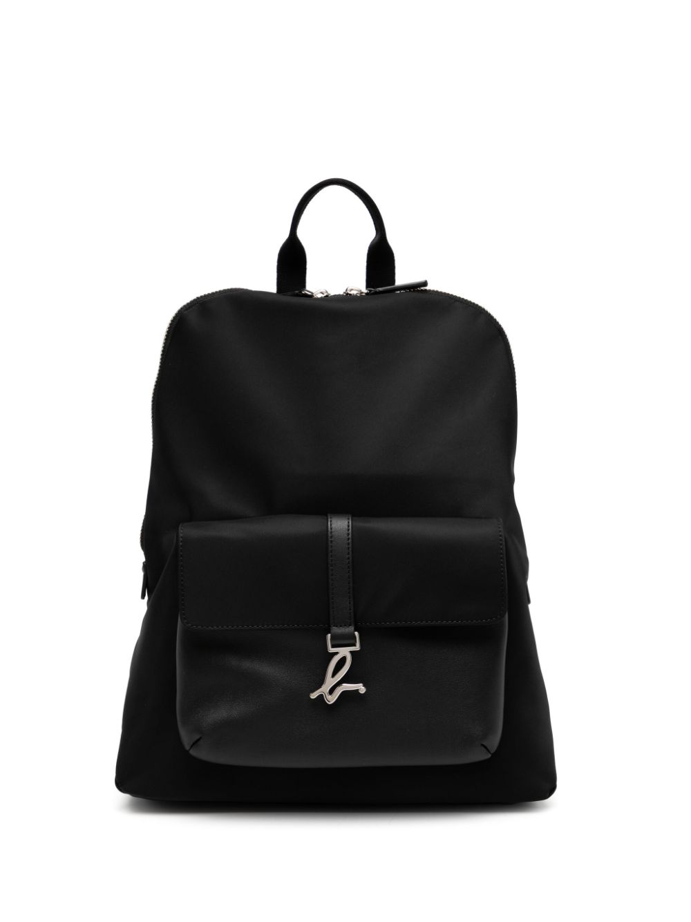 agnès b. logo plaque backpack - Black