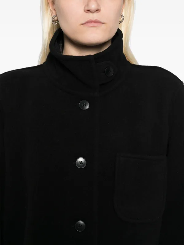 Agnès b. Felt Oversized Jacket | Black | FARFETCH BH