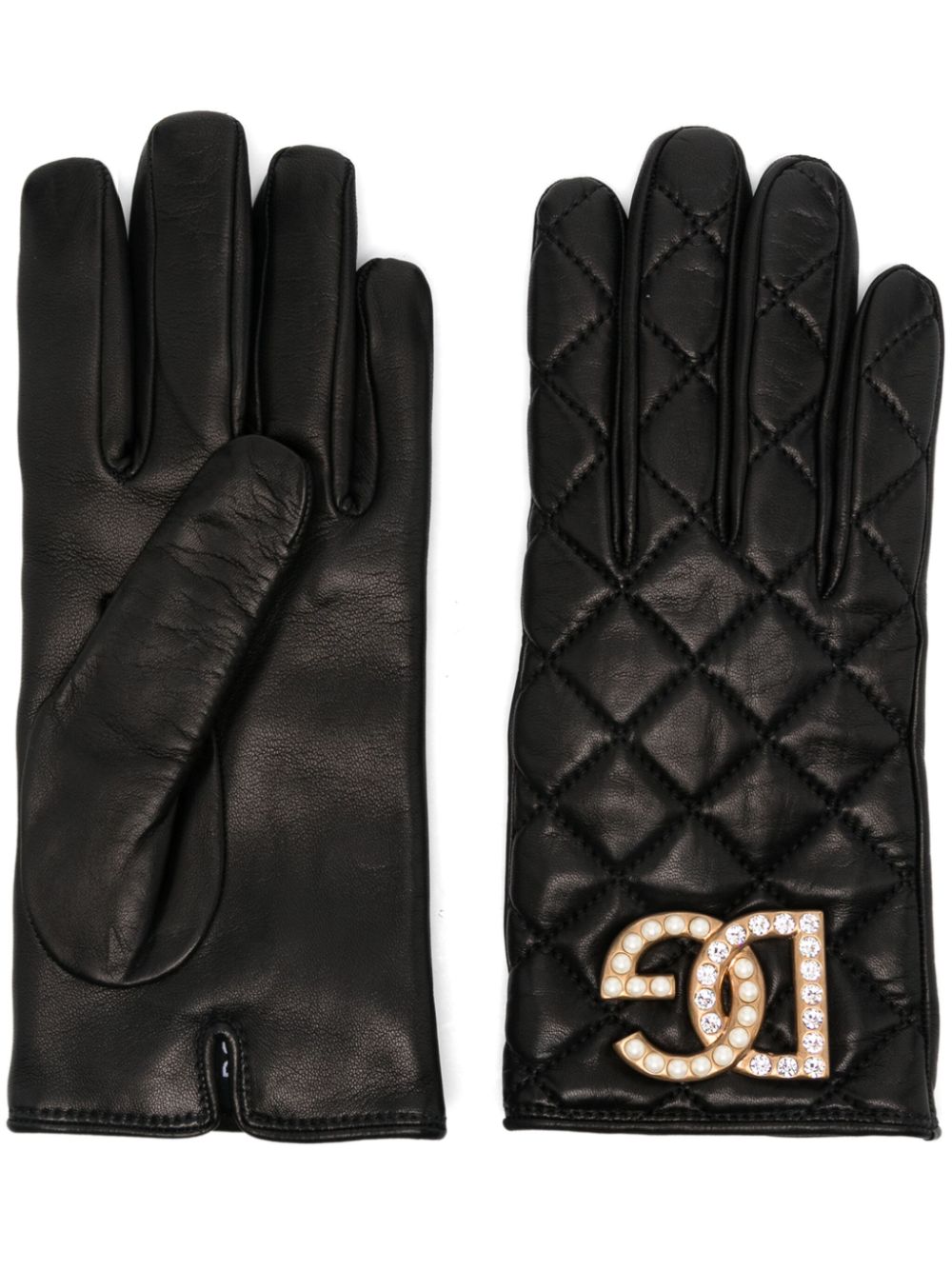 logo quilted gloves