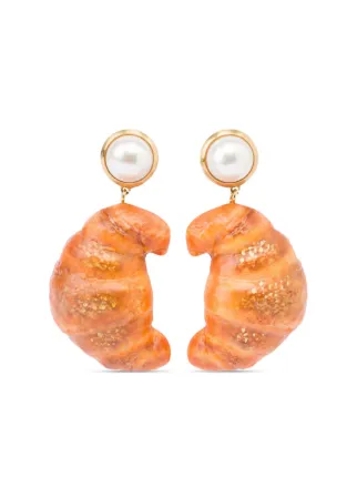 Moschino Croissant-shaped Earrings | Gold | FARFETCH