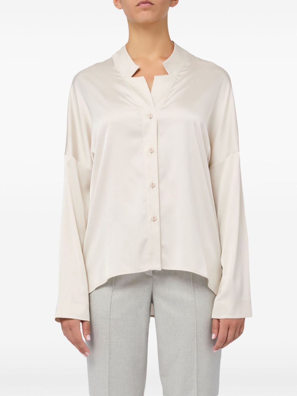 D.Exterior Satijnen blouse - Beige