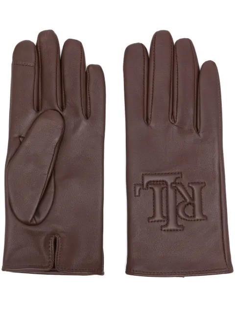 Lauren Ralph Lauren logo-embossed leather gloves