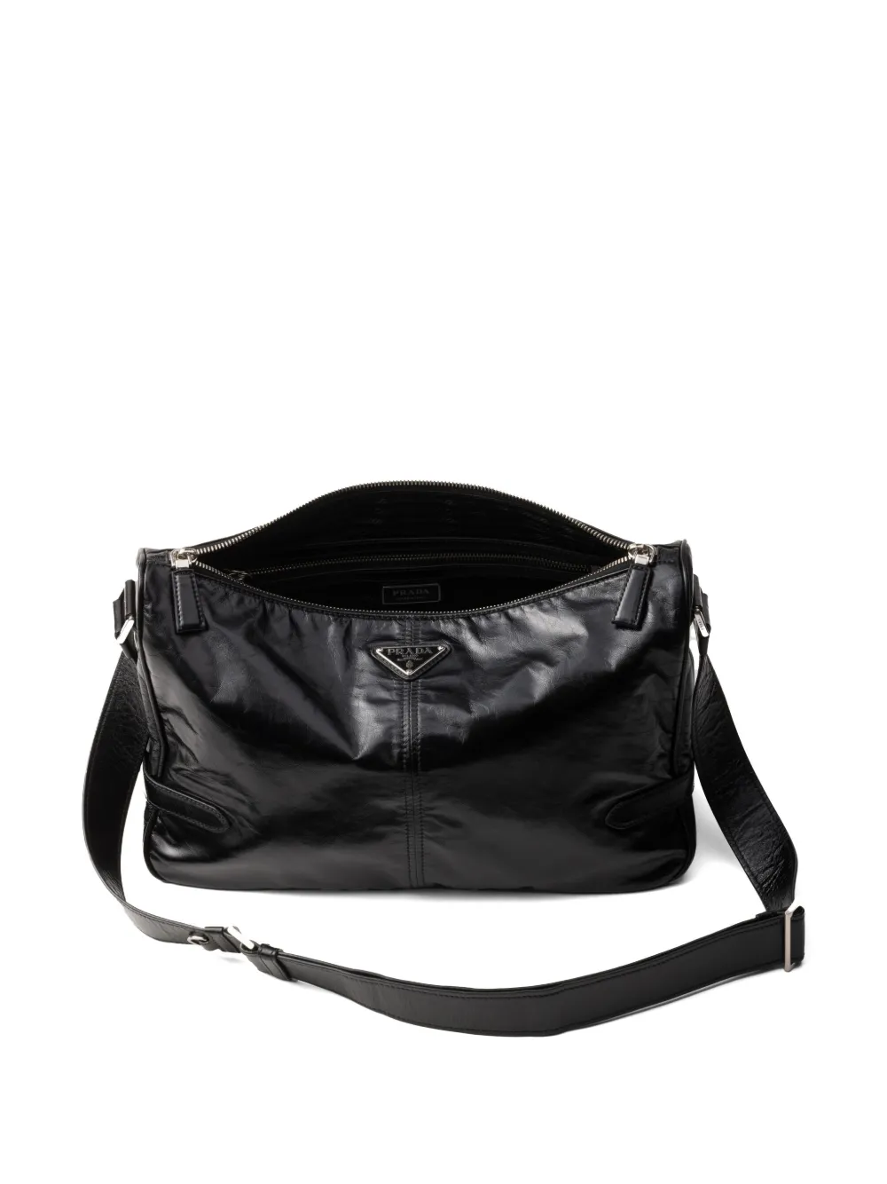 Prada レザーショルダーバッグ | ブラック | FARFETCH JP