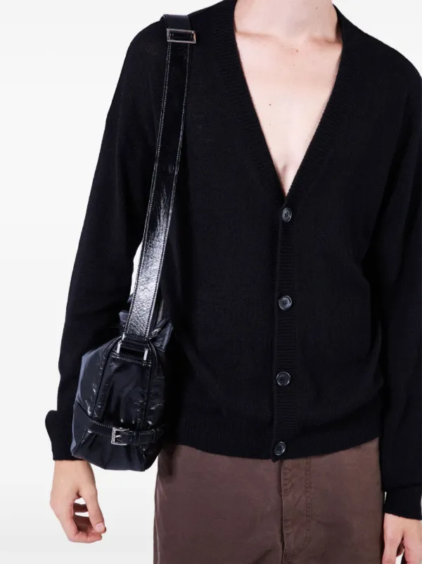 Prada レザーショルダーバッグ | ブラック | FARFETCH JP