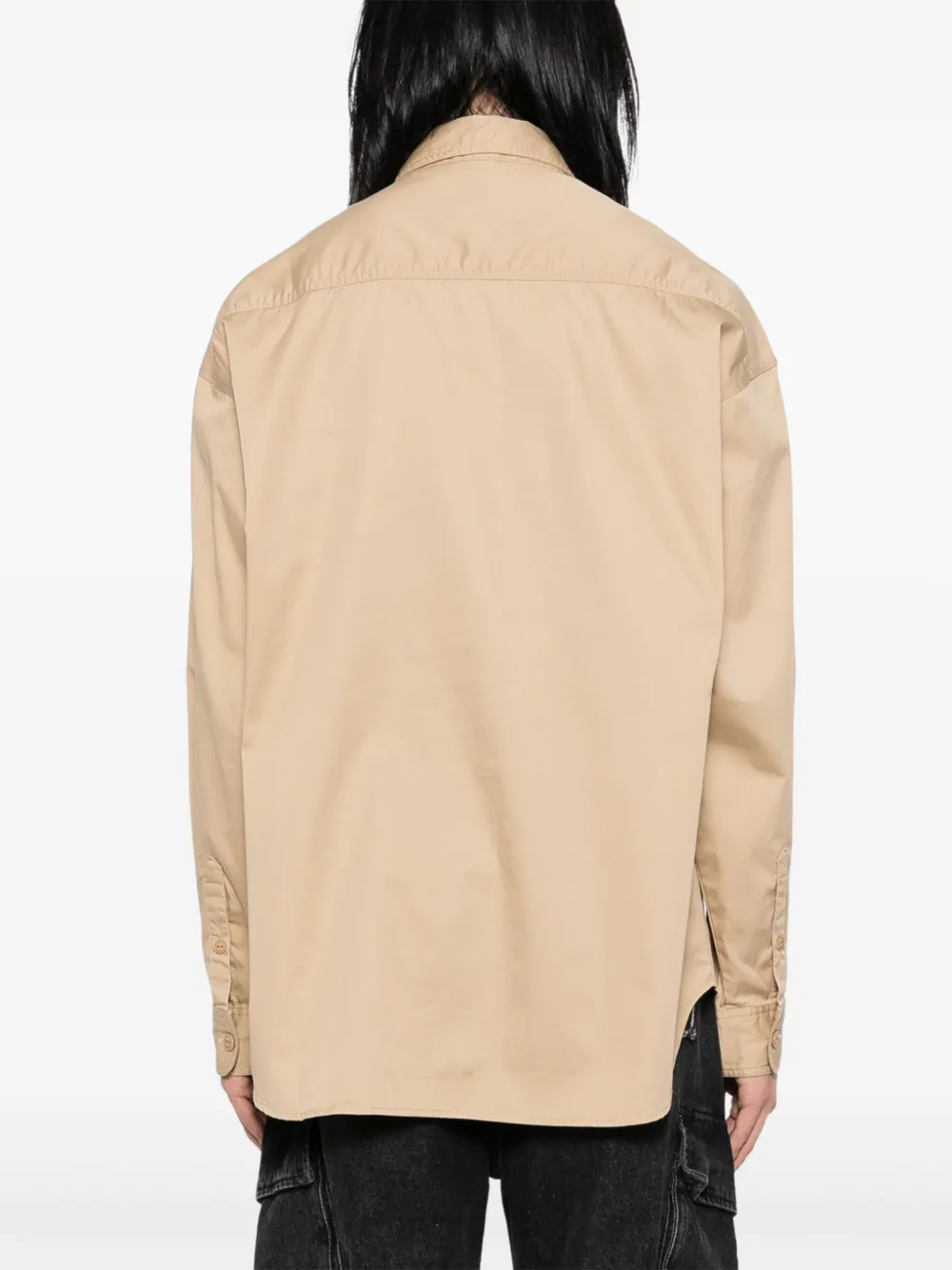 izzue Overhemd met logopatch Beige