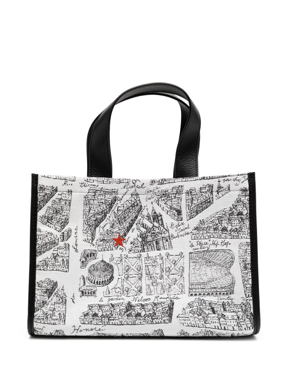 graphic print tote bag