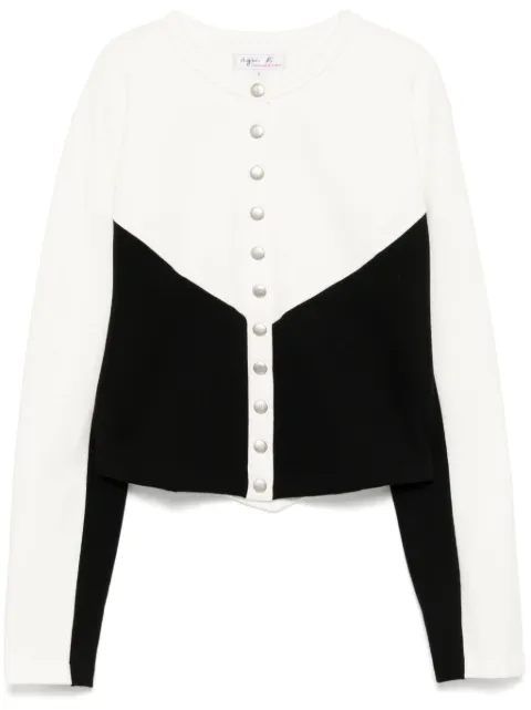agnès b.  logo button cardigan
