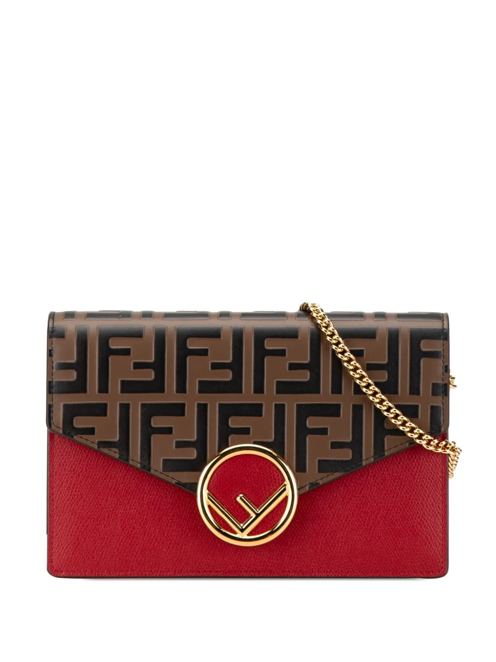 Fendi Pre Owned 2010 2024 F Is Fendi Zucca Leather Wallet On Chain Crossbody Bag Red FARFETCH IE