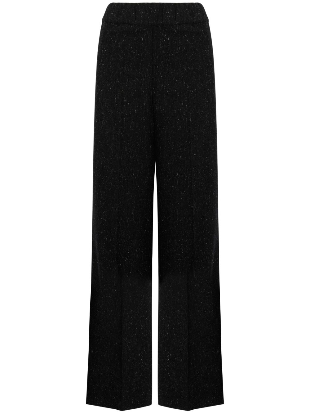 D.Exterior metallic-threading flared trousers - Black