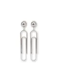 Moschino pin-shape drop earrings - Silver