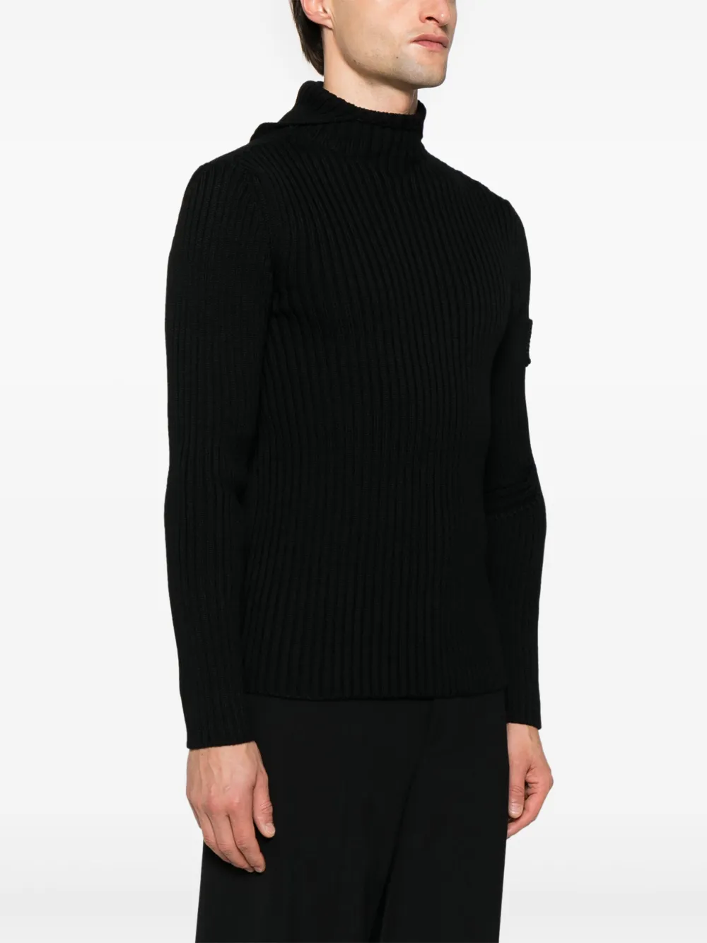 Prada Ribgebreide hoodie Zwart