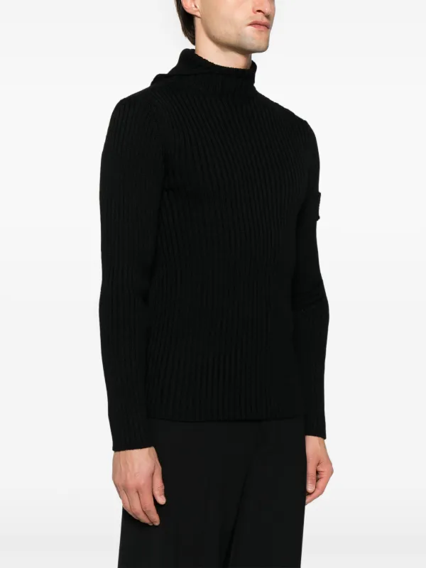 Prada ribbed-knit Hoodie | Black | FARFETCH