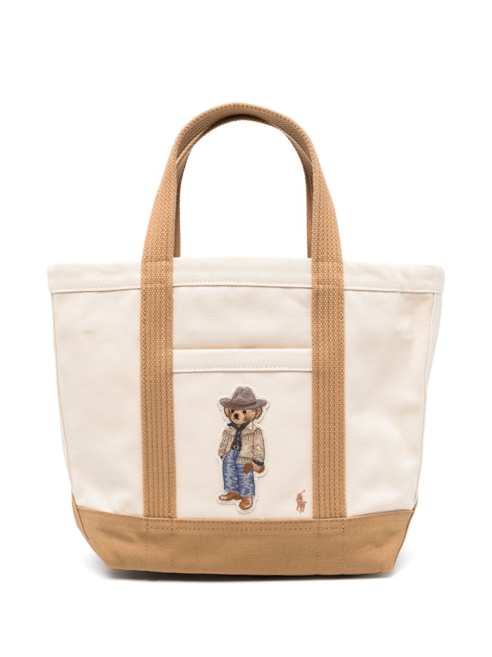 POLO RALPH LAUREN SMALL POLO BEAR CANVAS TOTE BAG 