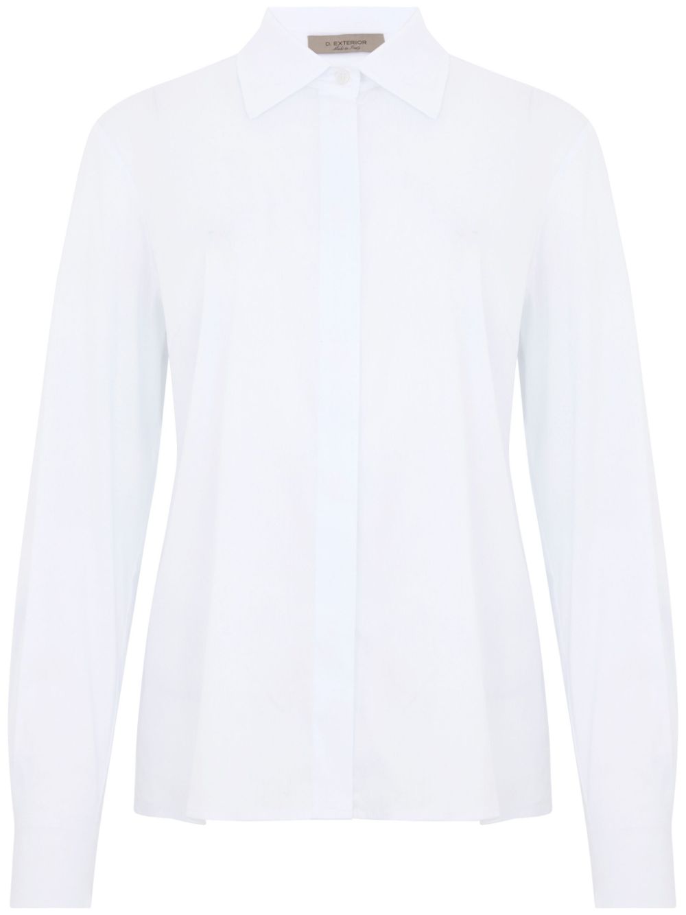 D.Exterior fitted classic cotton shirt - White