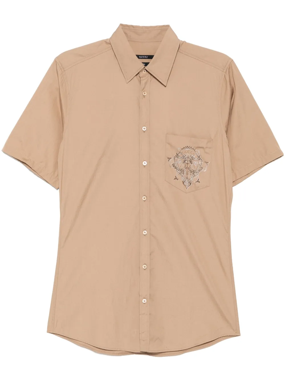 Gucci Overhemd met logoprint Beige