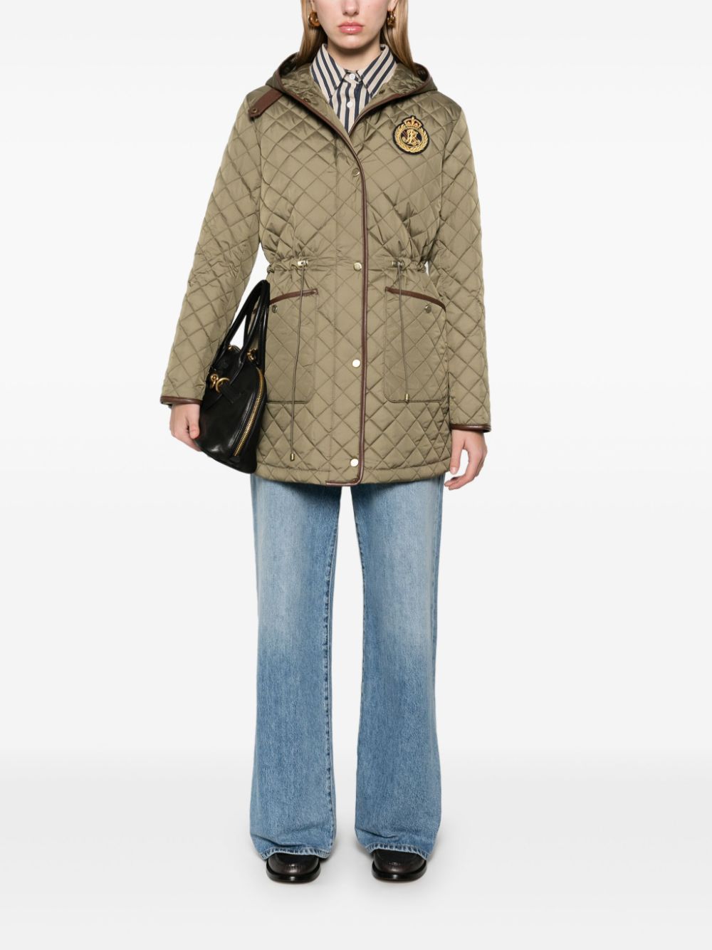 Lauren Ralph Lauren logo-patch parka coat - Green