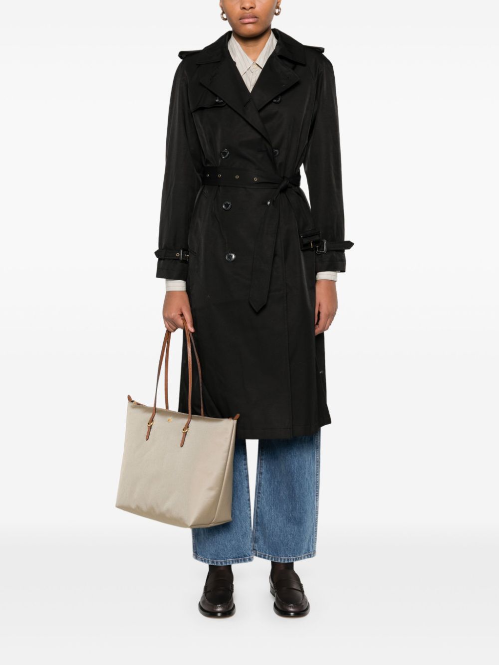 Lauren Ralph Lauren Trenchcoat met dubbele rij knopen - Zwart