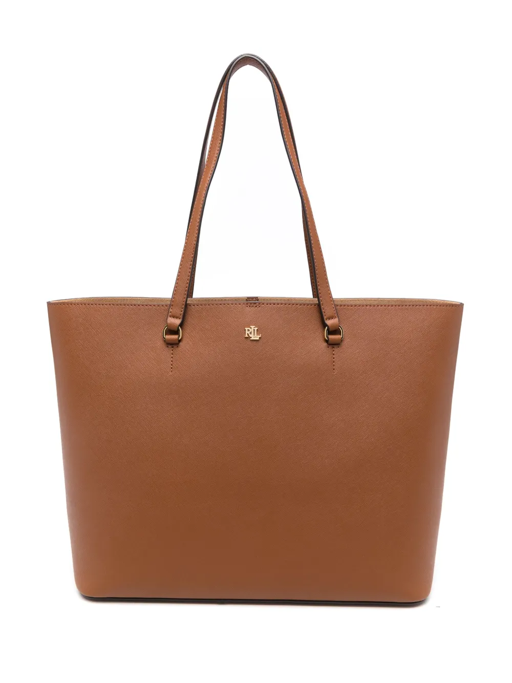 Ralph Lauren Medium Karly Leather Tote Bag In Brown