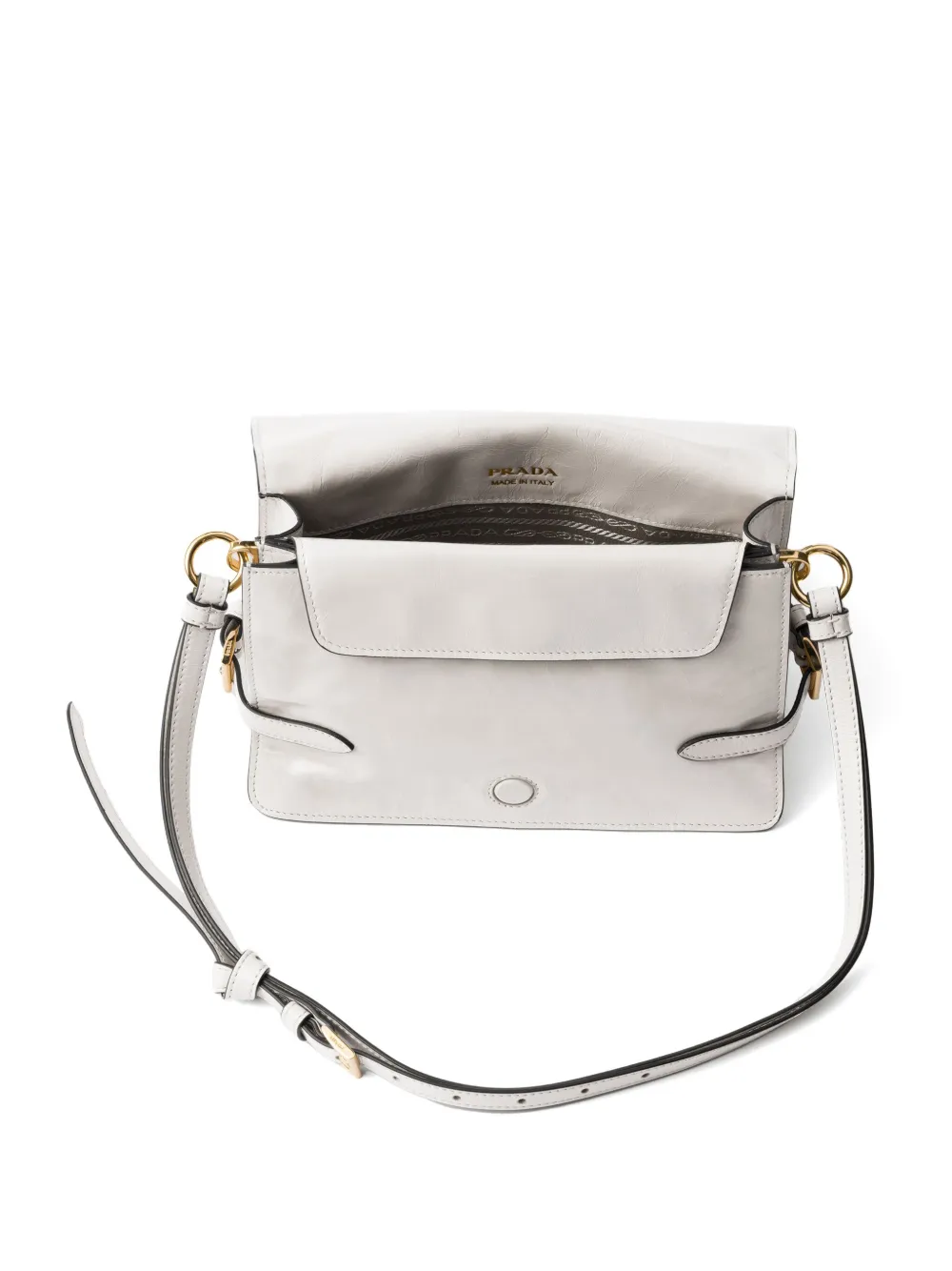 Prada Leren schoudertas Wit