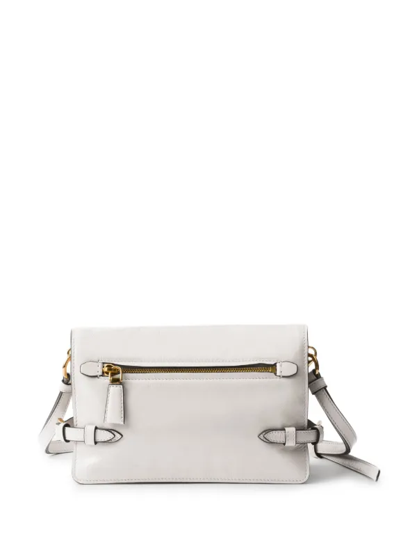 Prada Leather Shoulder Bag | White | FARFETCH IN