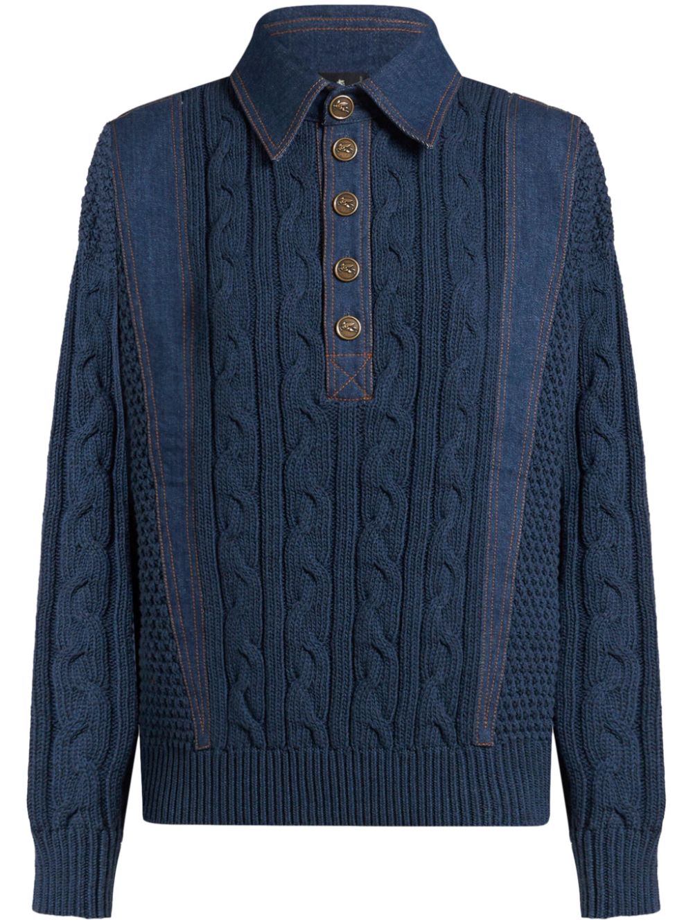 ETRO knitted polo shirt - Blue