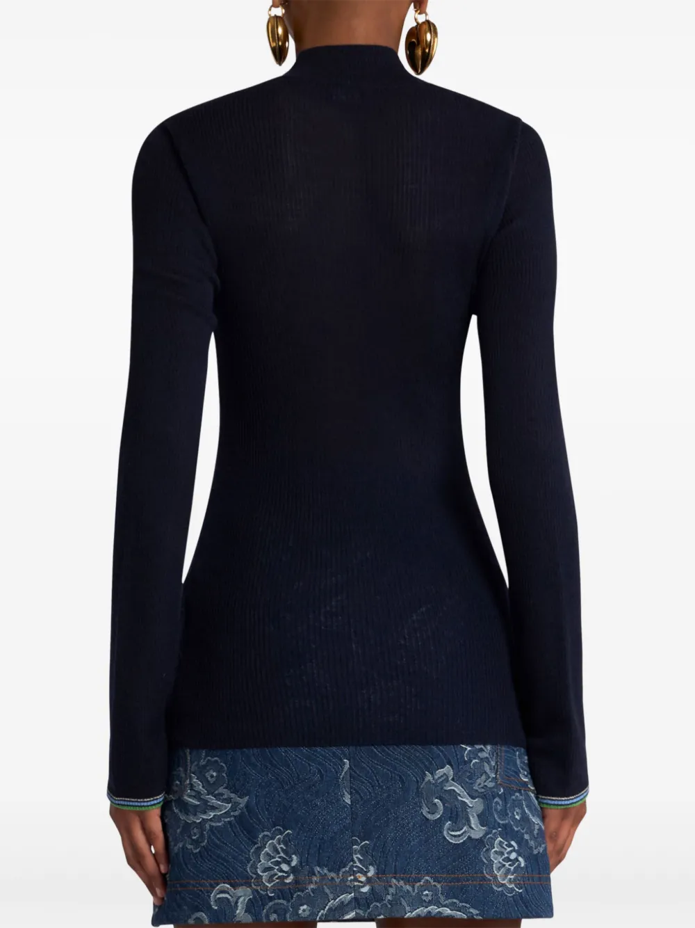 ETRO Geribbelde sweater Blauw