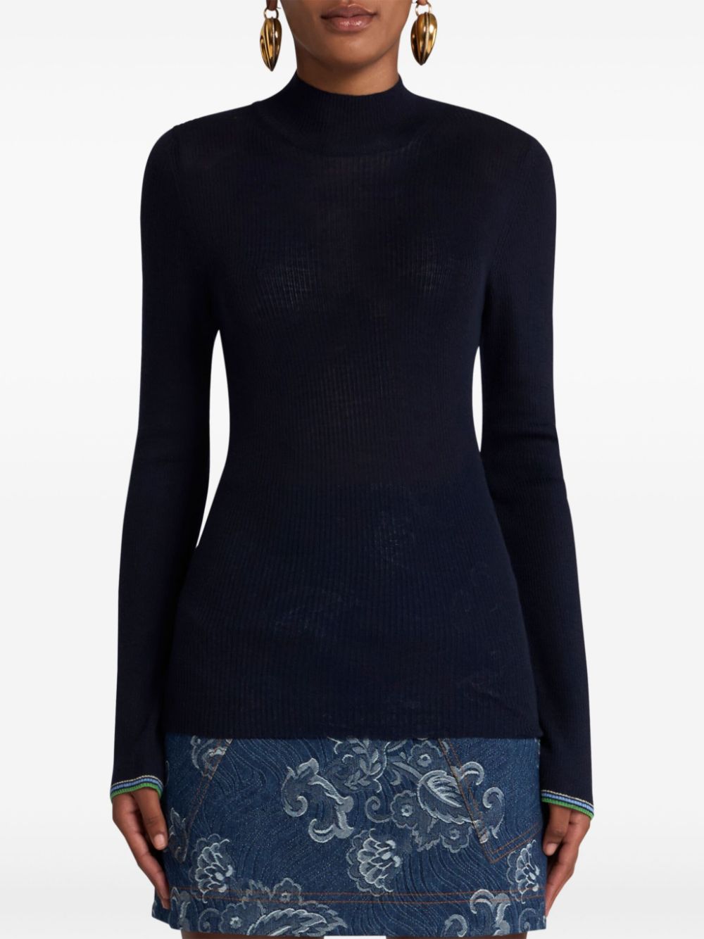 ETRO Geribbelde sweater - Blauw