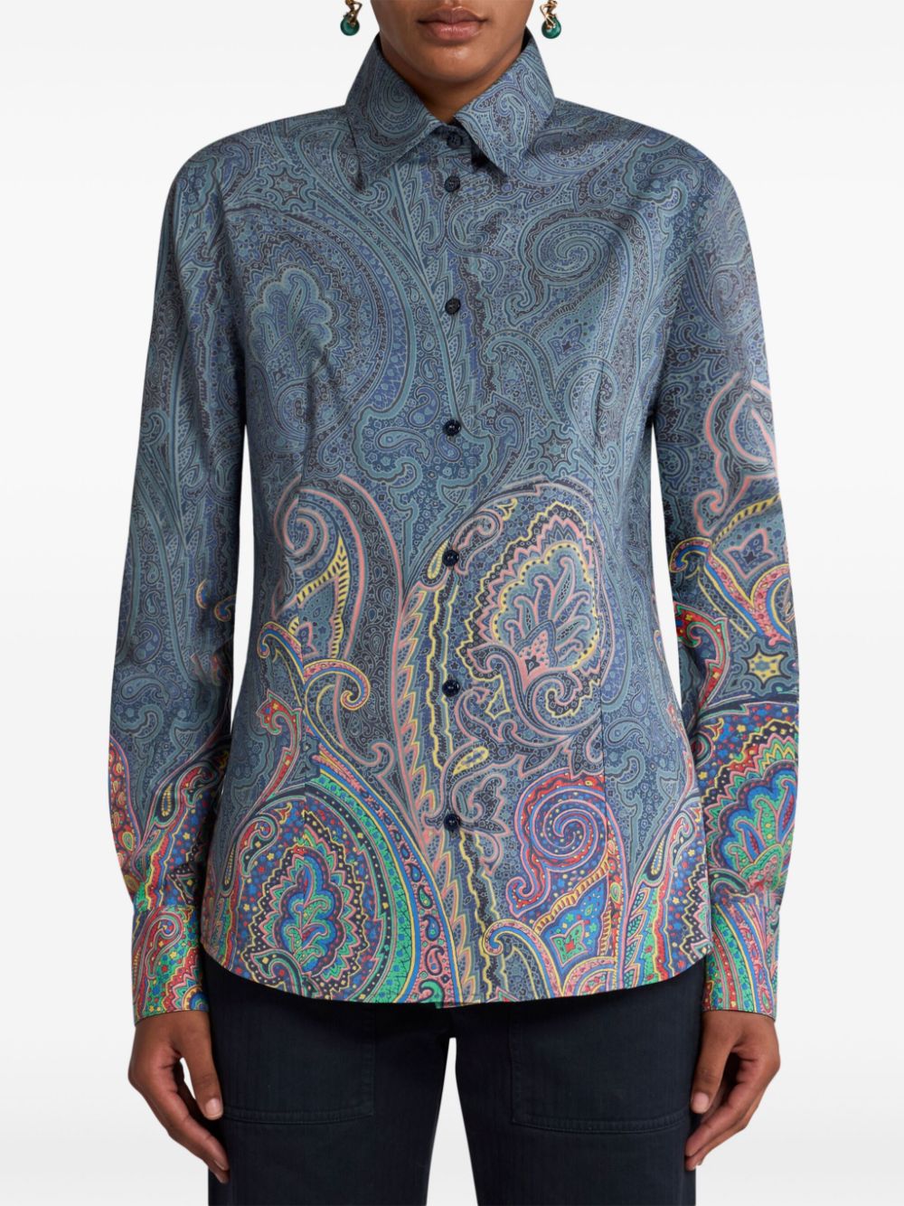 ETRO Overhemd met paisley-print - Blauw