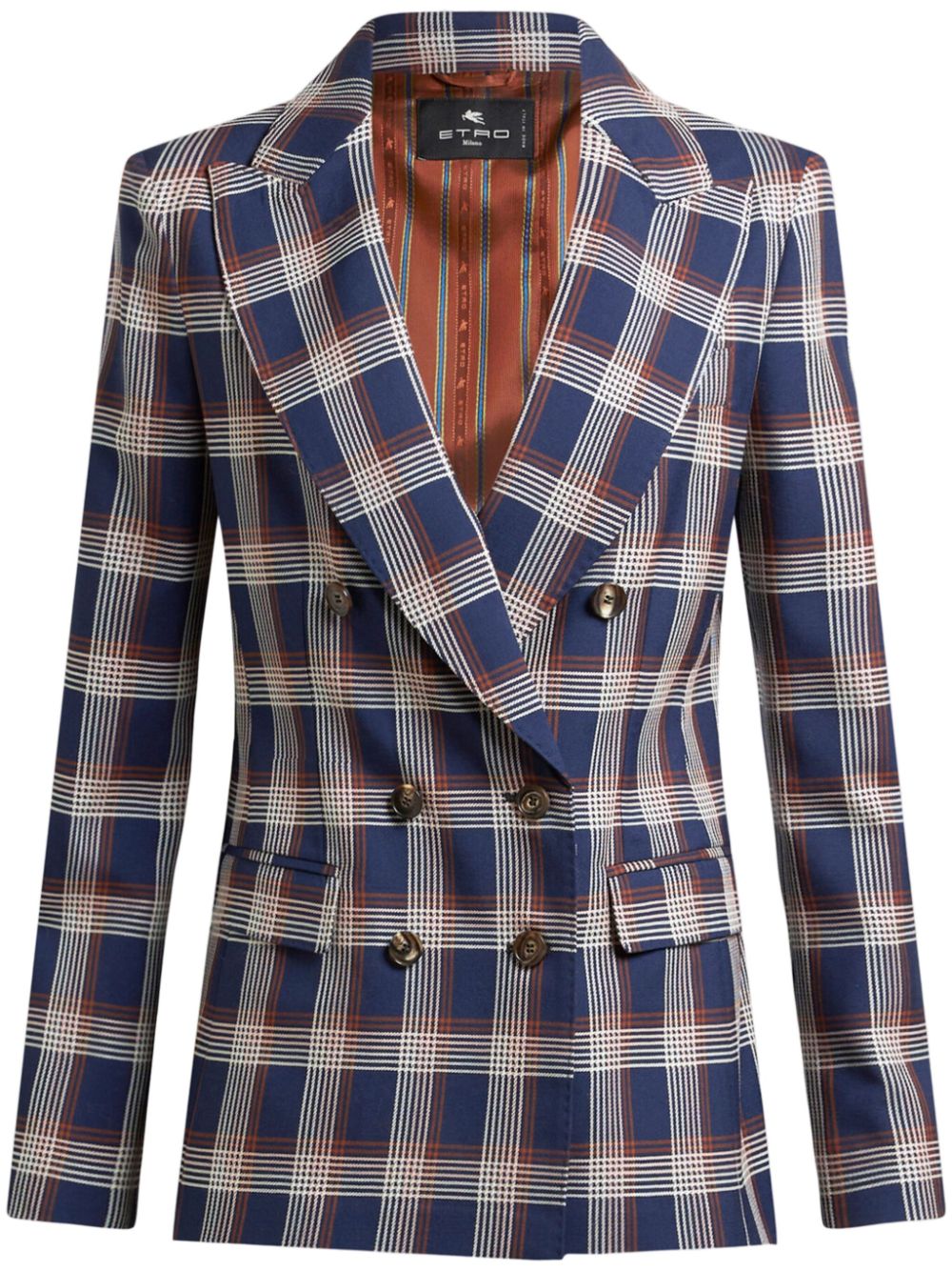 ETRO Tweed blazer Blauw