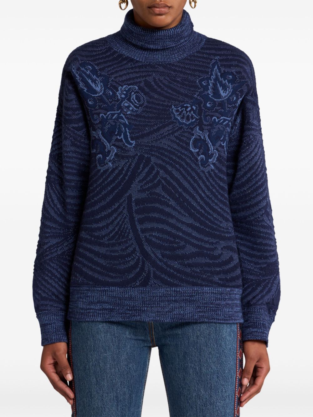 ETRO Coltrui met logo jacquard - Blauw