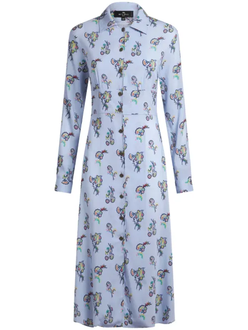 ETRO robe-chemise imprimée - Bleu - ETRO - Modalova