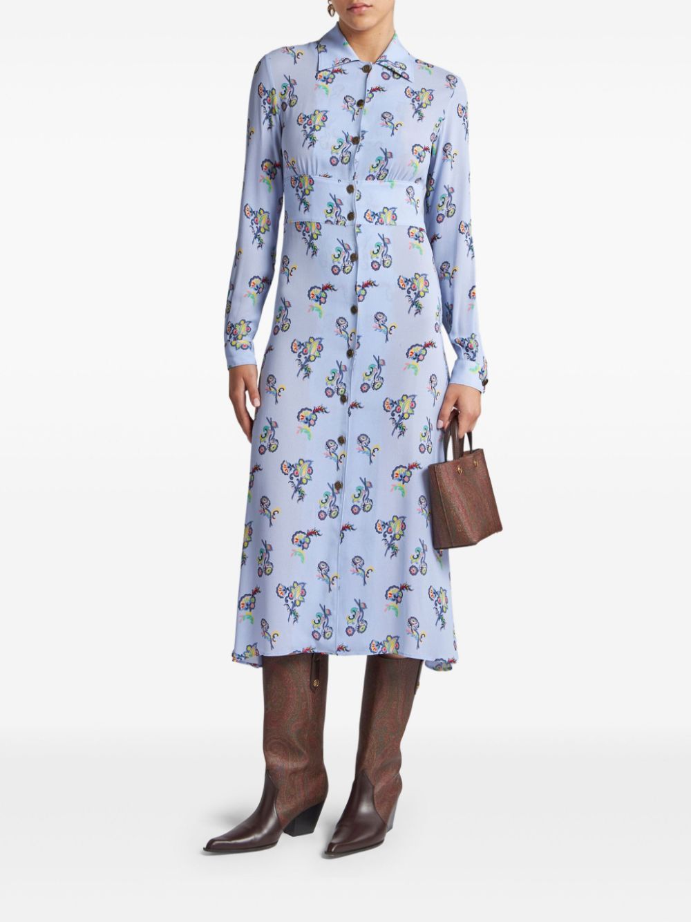 ETRO Blousejurk met print - Blauw