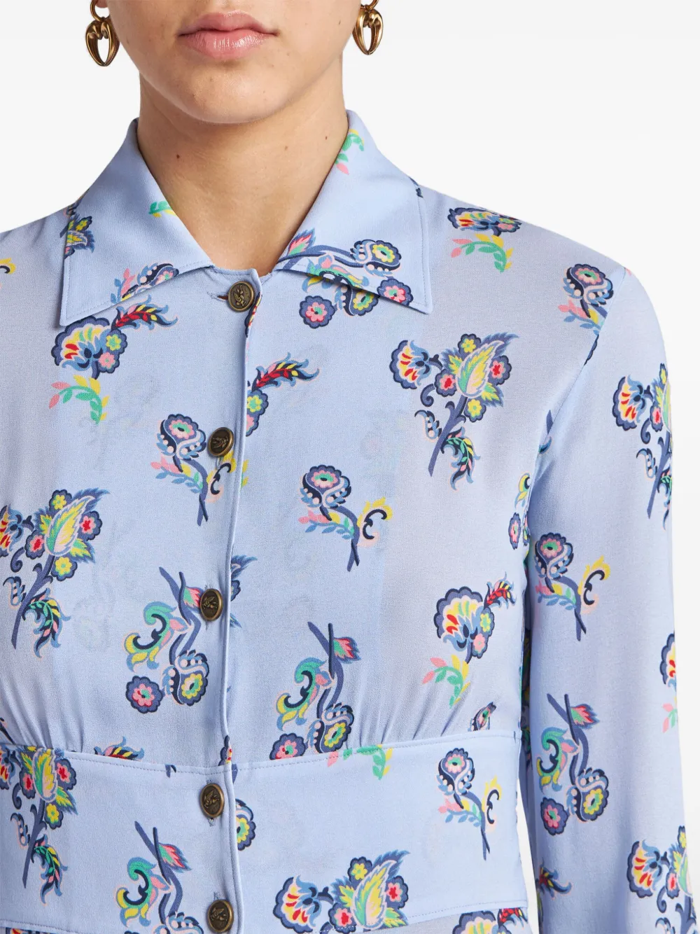 ETRO Blousejurk met print Blauw