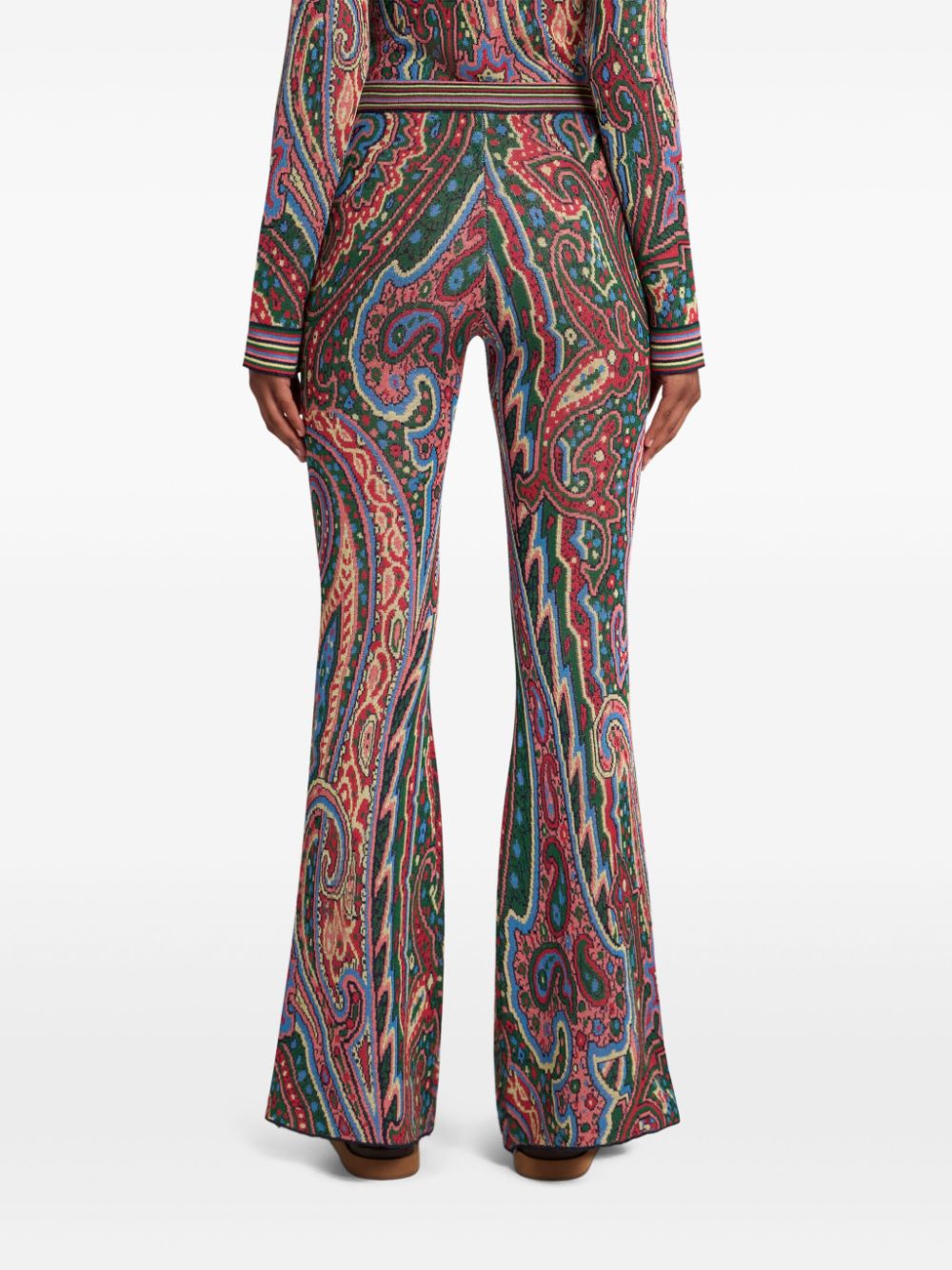 ETRO Gebreide broek met paisley-print Blauw