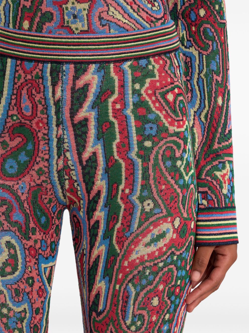 ETRO Gebreide broek met paisley-print Blauw