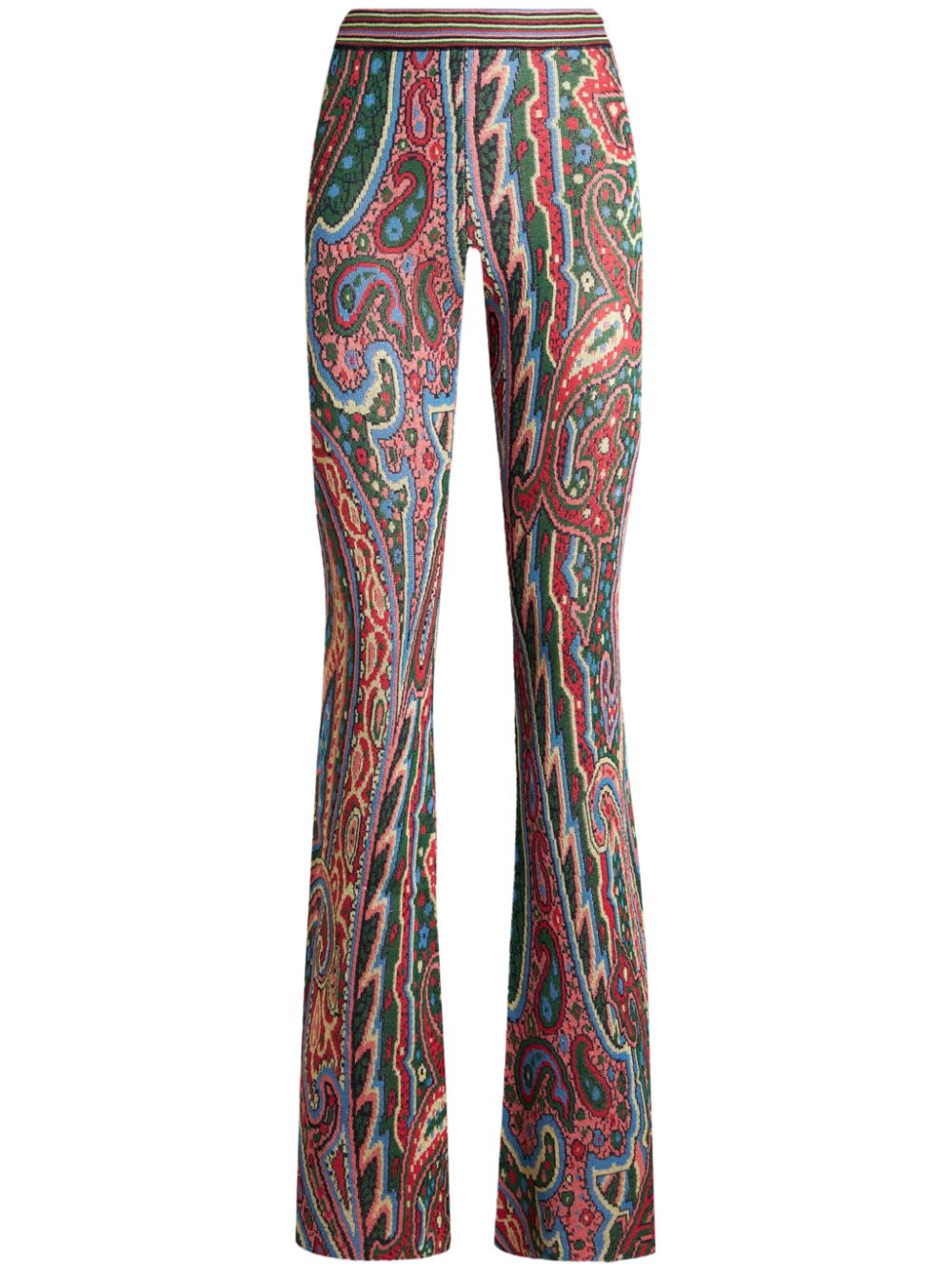 ETRO Gebreide broek met paisley-print Blauw