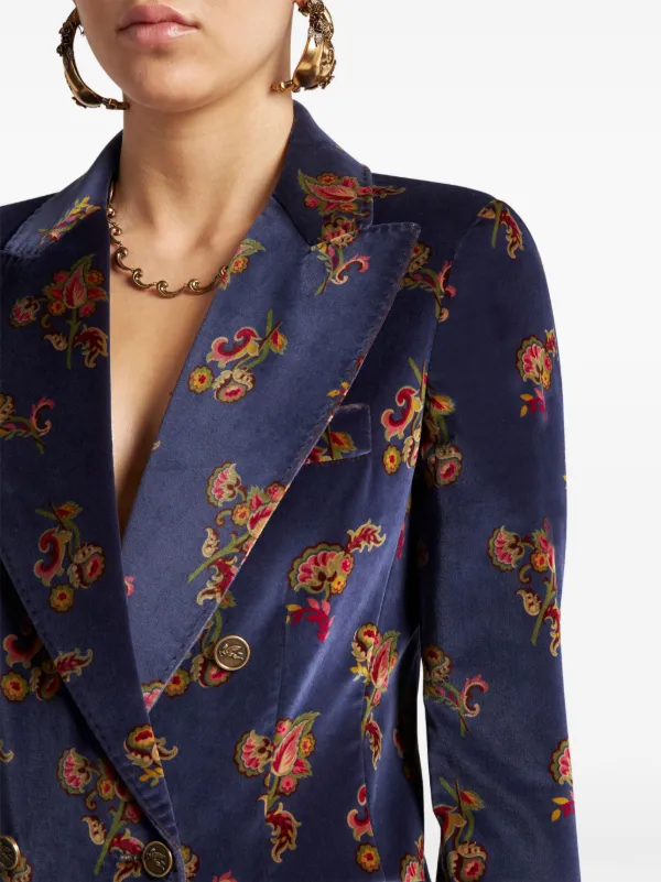 【★日本未入荷★】ETRO ☆ フローラルベルベット ジャケット ETRO フローラル ベルベット ジャケット | ブルー | FARFETCH JP