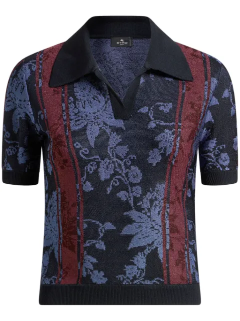 ETRO floral jacquard polo shirt