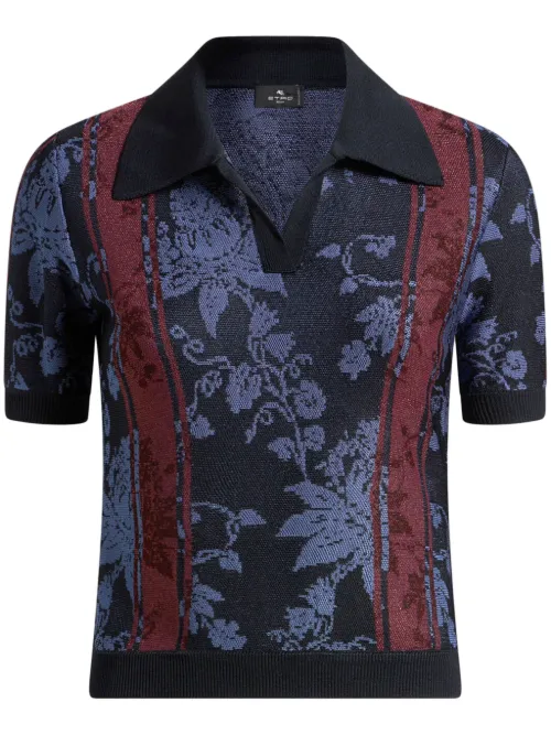 Polo en jacquard à fleurs - ETRO - Modalova