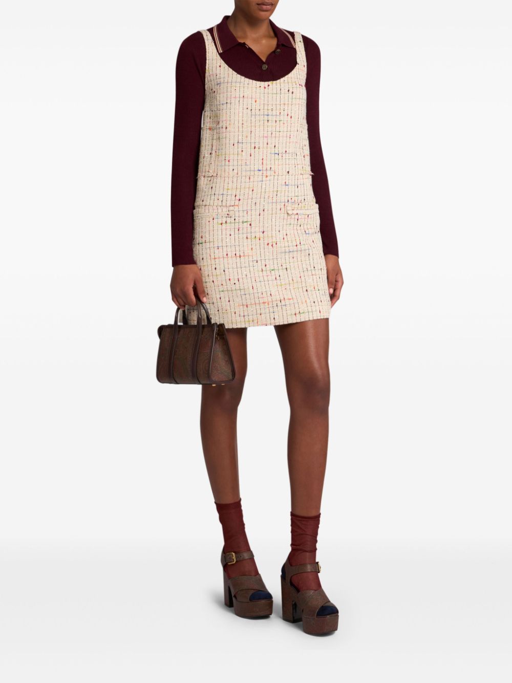 ETRO bouclé mini dress - Neutrals