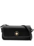 agnès b. contrast-stitching leather cross body bag - Black