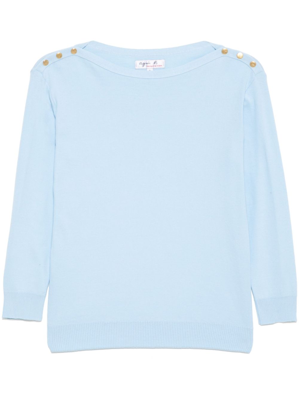 agnès b. logo button knitted top - Blue