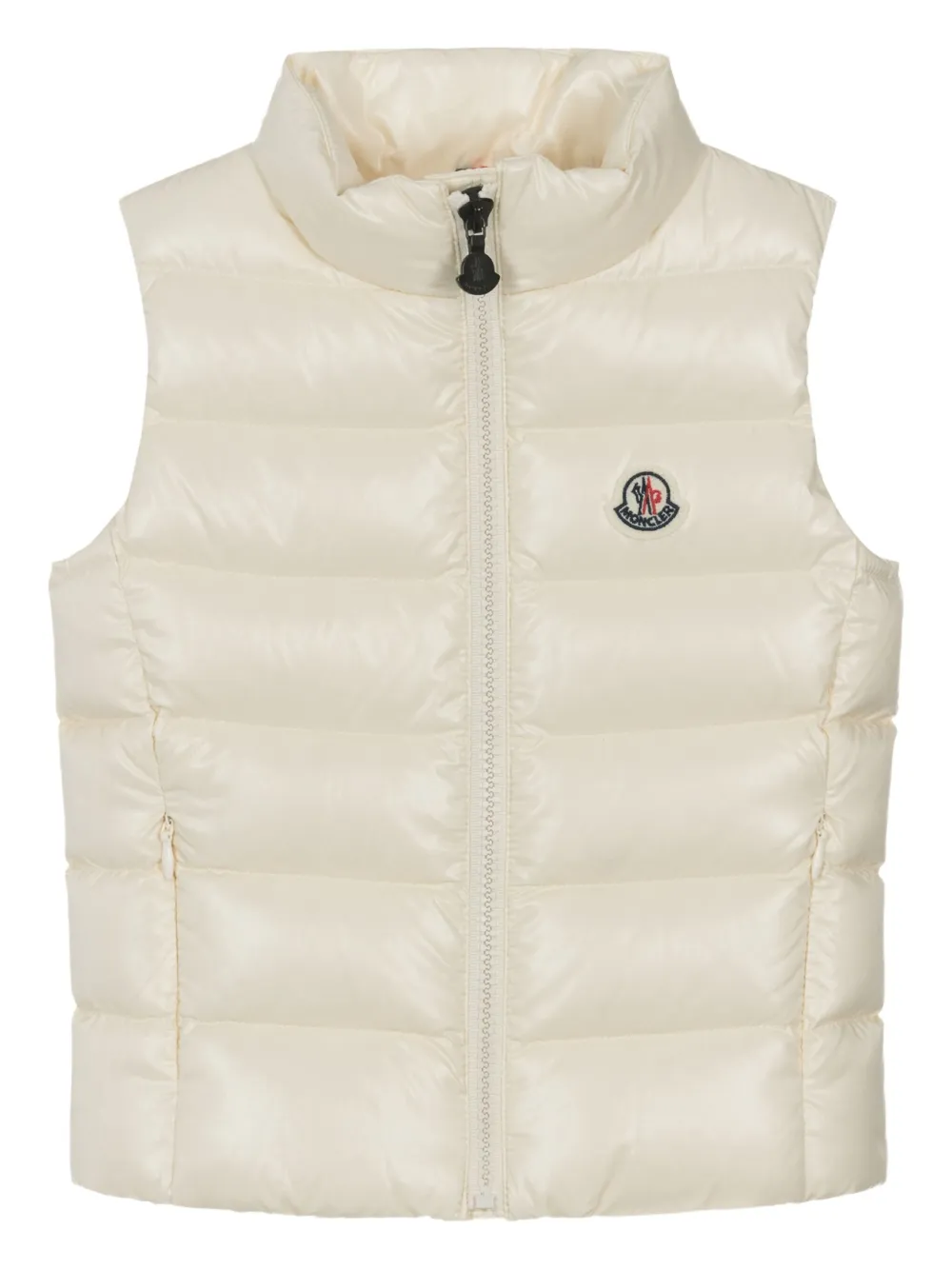 Moncler Enfant Ghany gewatteerde bodywarmer met rits Beige