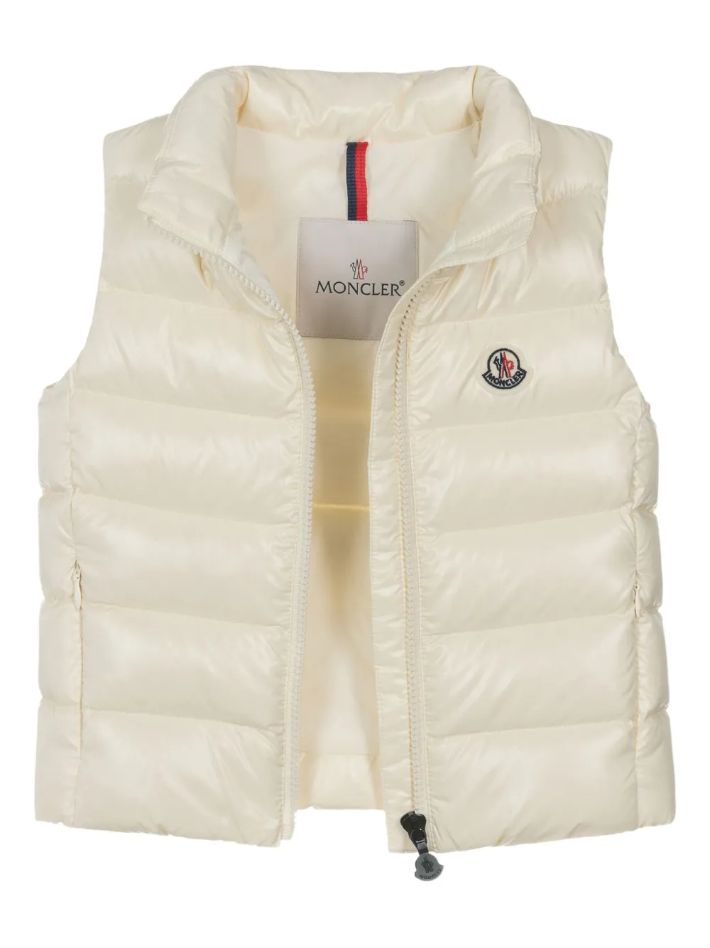 Moncler Enfant Ghany gewatteerde bodywarmer met rits Beige