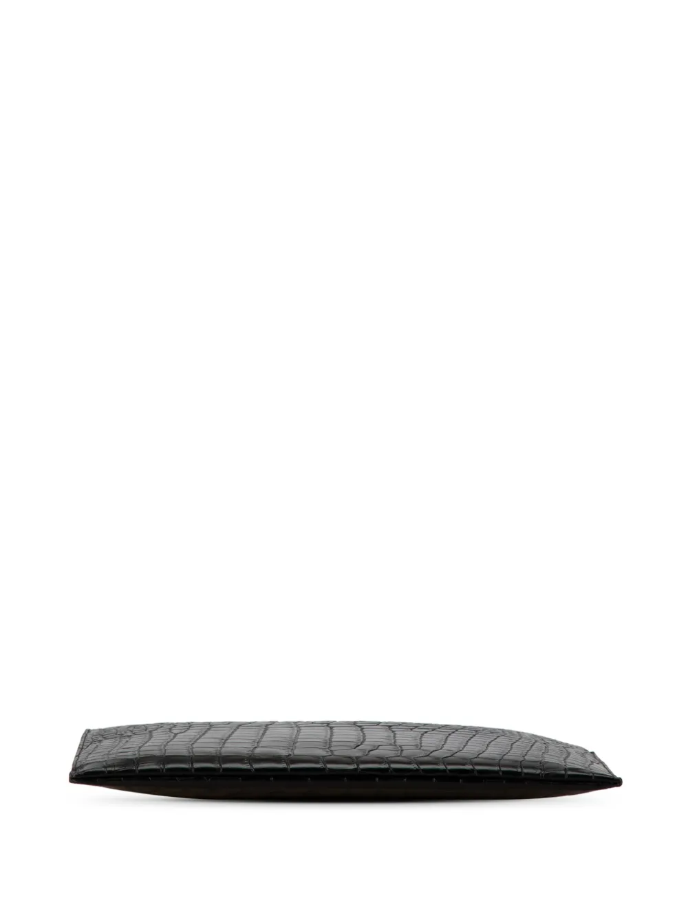 Saint Laurent Pre-Owned 2017 leren clutch met krokodillen-reliëf - Zwart