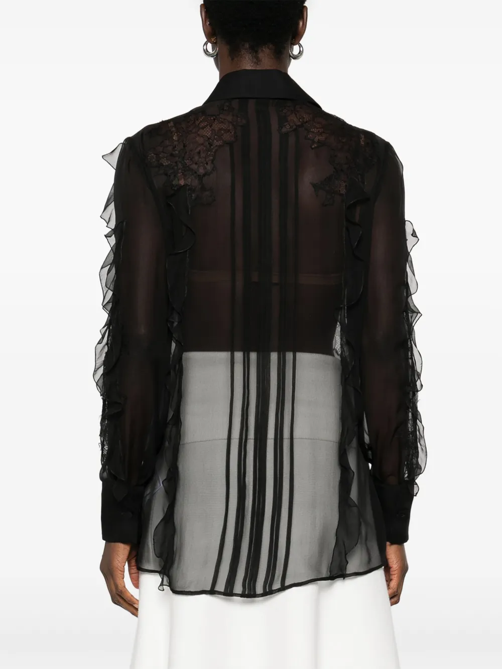 VALENTINO FLORAL-EMBROIDERED BLOUSE