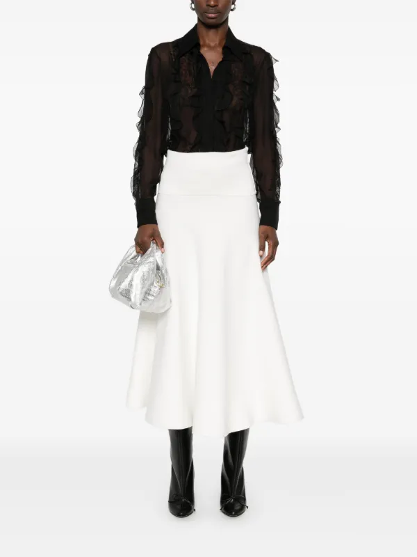 Valentino Garavani floral-embroidered Blouse | Black | FARFETCH