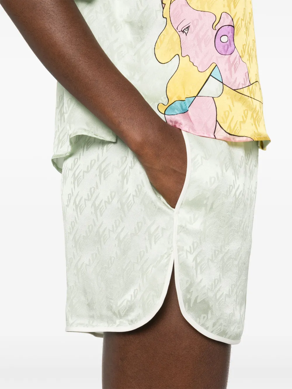 Pre-owned Fendi Hairdo Girls Pyjama Set In Green